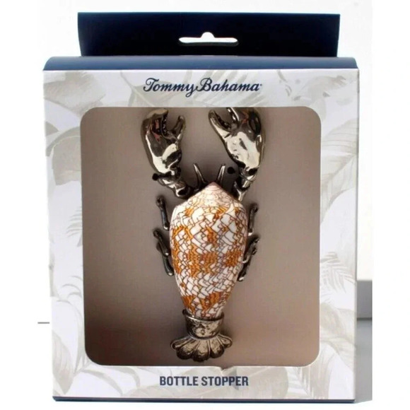 Tommy Bahama Metal Sea Shell Body Lobster Wine Bottle Stopper Ocean Sea Island - Picture 1 of 2
